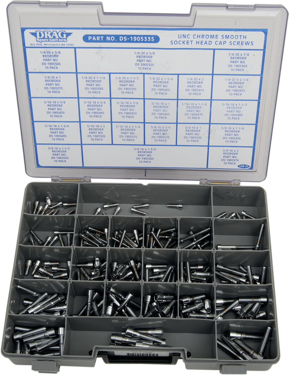 DRAG SPECIALTIES, DRAG SPECIALTIES MK202S Socket-Head Bolt Assortment Kit for Motorcycles