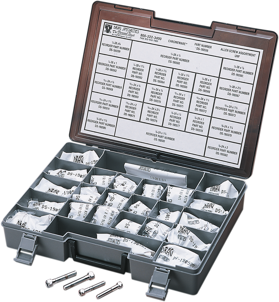 DRAG SPECIALTIES, Drag Specialties MK203 Fine Thread Socket-Head Bolt Assortment Kit
