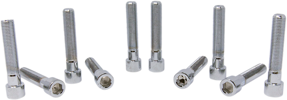DRAG SPECIALTIES MPB254S Fine Thread Socket-Head Bolt Replacement Pack (3/8"-24 x 2") – 10 Pack