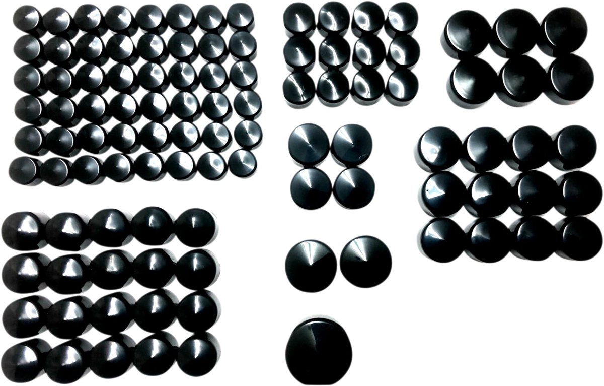 Drag Specialties Deluxe Engine Bolt Cover Kit – Harley-Davidson Softail, Touring & Trike | Black | Part 352096