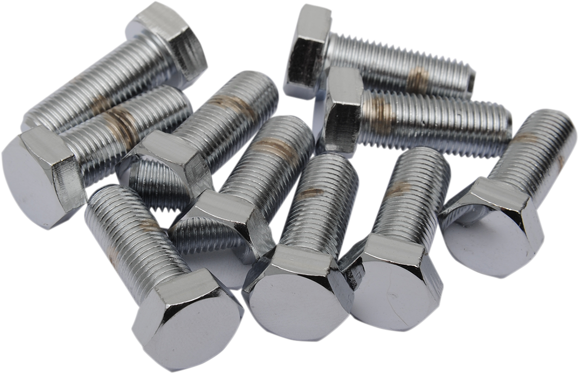 DRAG SPECIALTIES MPB156 Fine Thread Hex Head Bolts - 3/8"-24 x 1" Replacement Pack (10 Pack)