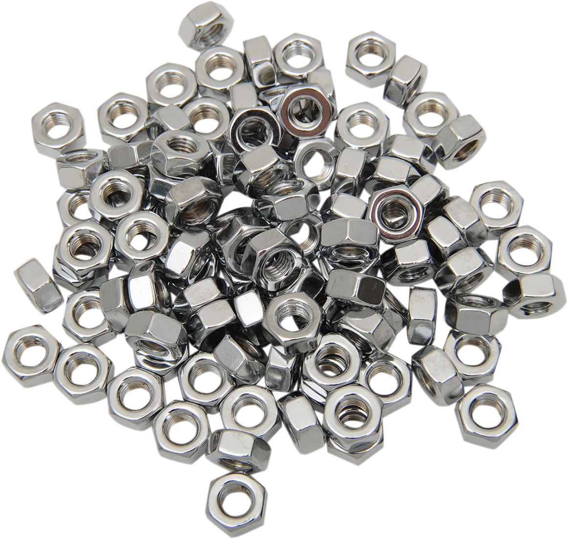 DRAG SPECIALTIES Hex Nut - 1/4"-28 - Chrome MPB165, Pack of 100