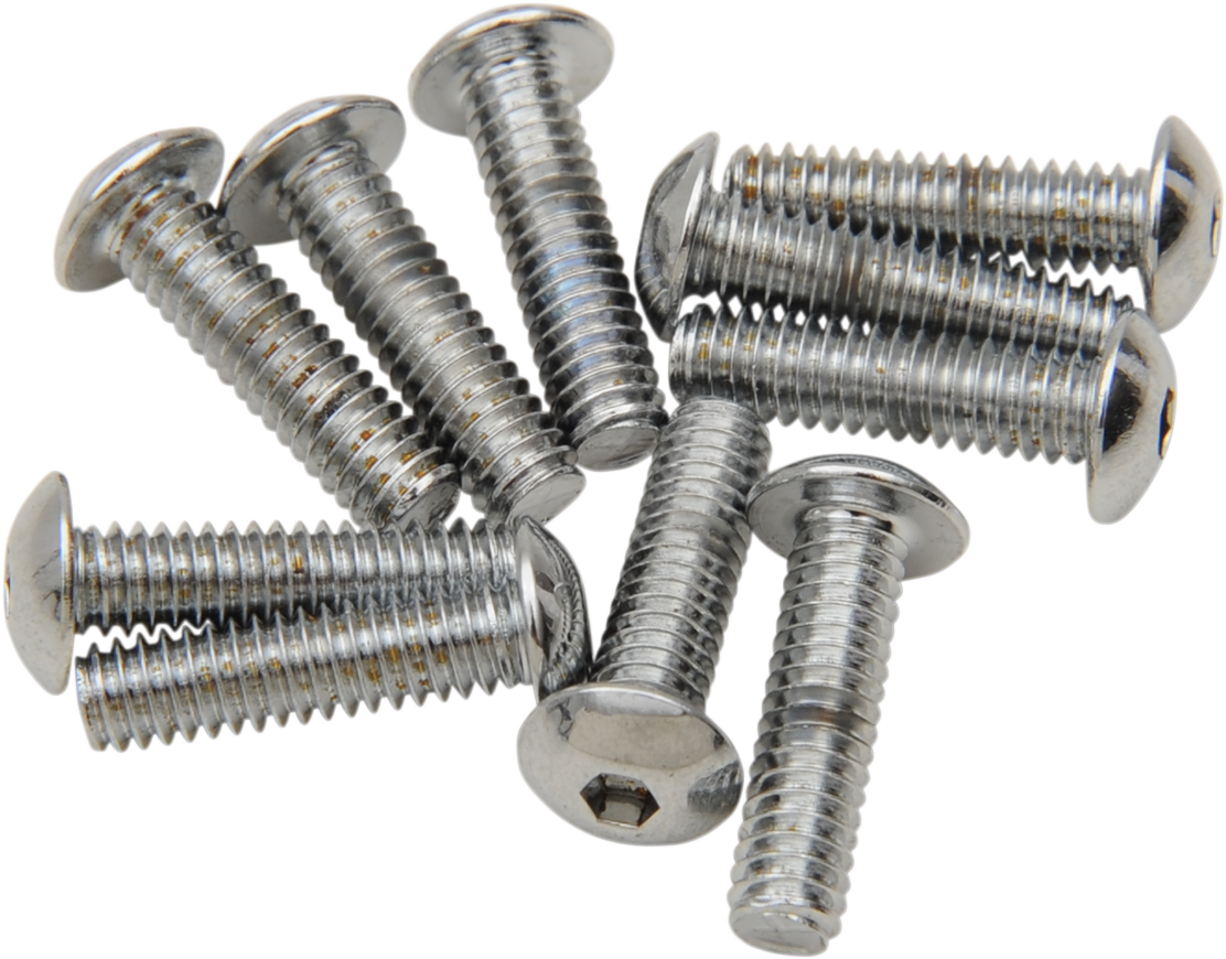 DRAG SPECIALTIES MPB261 Button Head Replacement Bolts - 8-32 x 1/2 Inch, Pack of 10