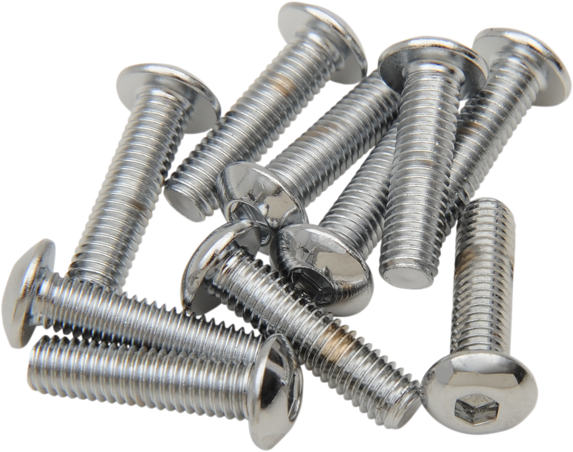 Drag Specialties Button Head Replacement Bolts #10-32 x 3/4 inch, Pack of 10 - Model MPB395