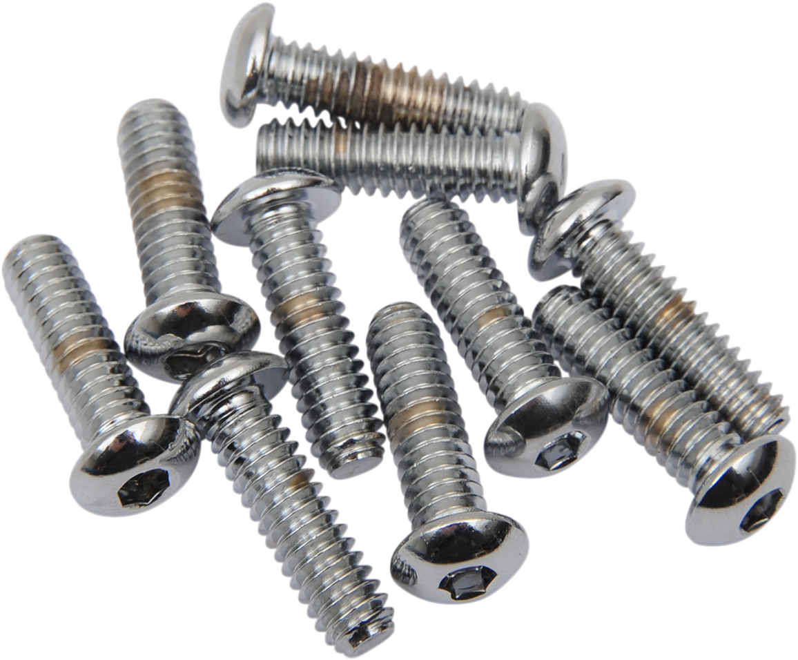 DRAG SPECIALTIES MPB265 Button Head Replacement Bolts - 1/4"-20 x 5/8" - Pack of 10