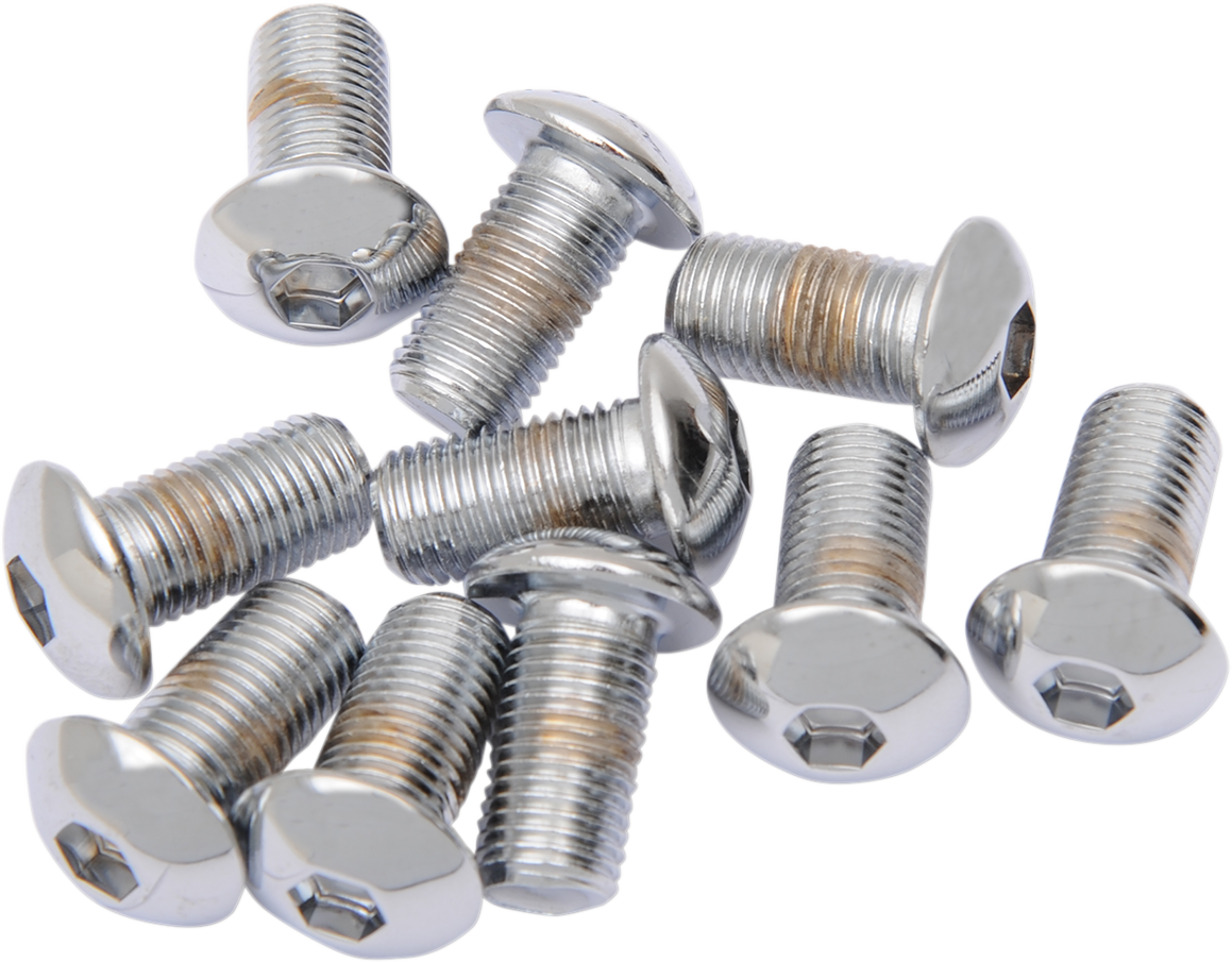 Drag Specialties MPB422 Button Head Replacement Bolts - 3/8"-24 x 3/4" - 10 Pack