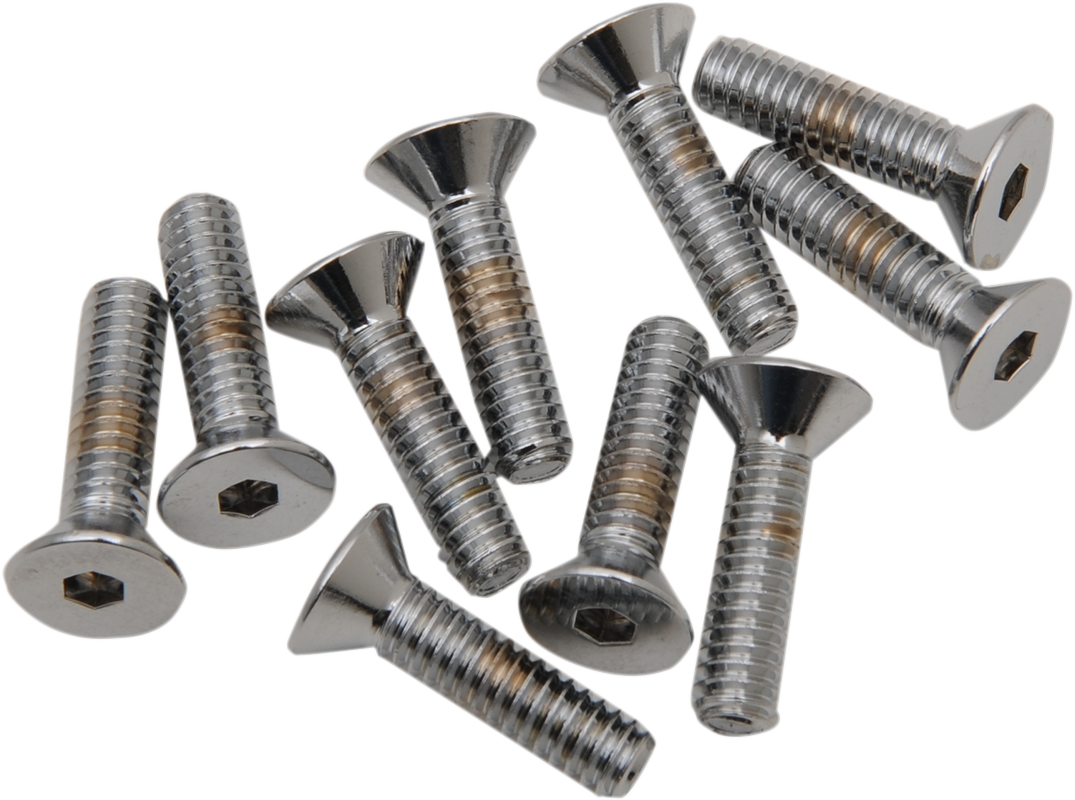 Drag Specialties Flat-Head Chrome Bolts – 1/4"-20 x 3/4" – Part# MPB366