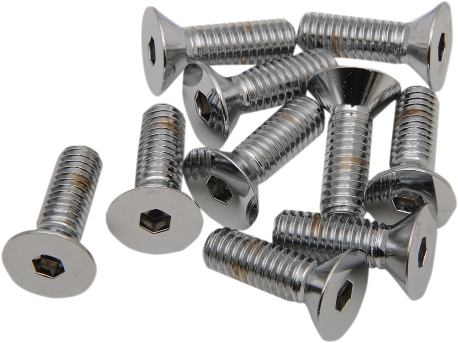 Drag Specialties MPB578 Chrome Flat-Head Bolts – 5/16"-18 x 3/4"