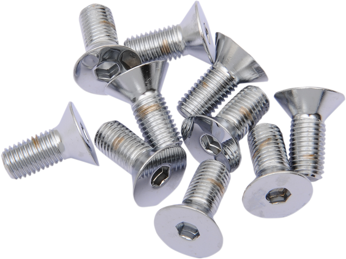 Drag Specialties Flat-Head Chrome Bolts – 5/16"-24 x 5/8" – Part Number MPB581