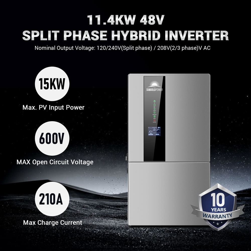 22.8KW Hybrid Inverter 48V Split Phase SGN11.4KHB-48 (2 UNITS PARALLEL)