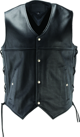 Kuryakyn Leather By River Road Old Skool Leather Vest Black - 3XL