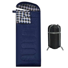 Load image into Gallery viewer, Hooded Camping Sleeping Bag for Adult with Cotton Flannel,Red,Blue,Navy Blue