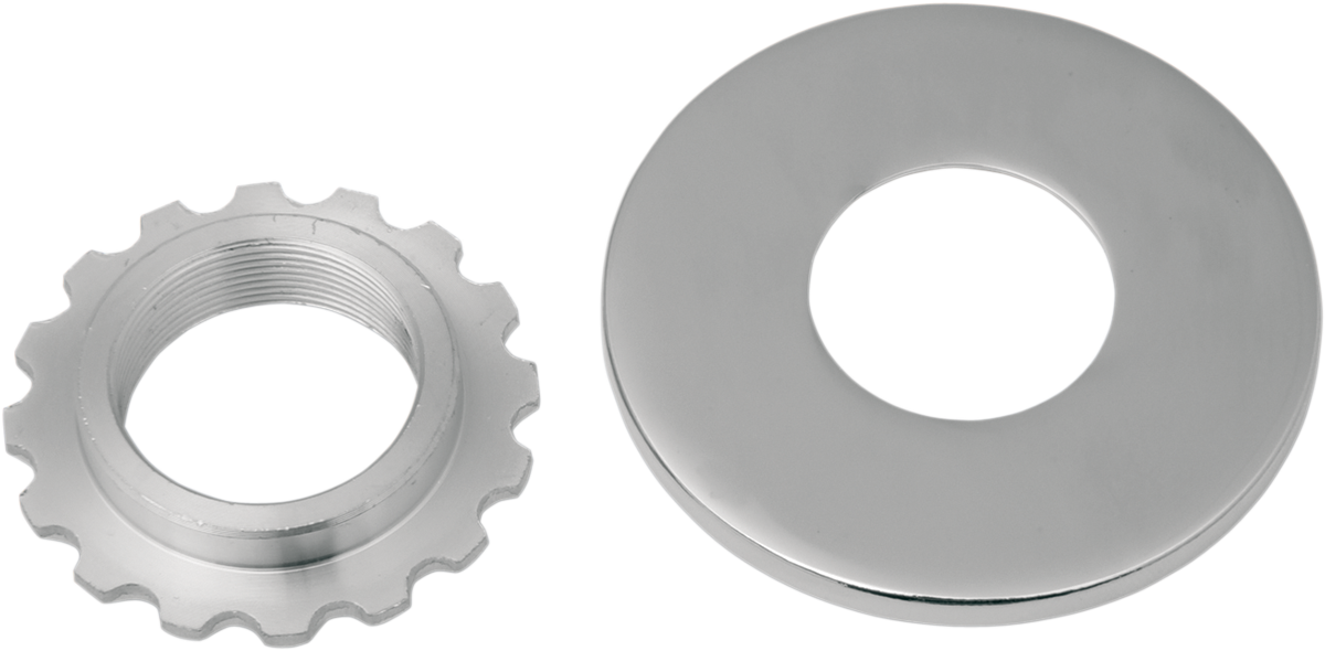 DRAG SPECIALTIES, DRAG SPECIALTIES Chrome Steering Stem Bearing Adjusting Nut with Dust Cover – Part 23-0326-BC102