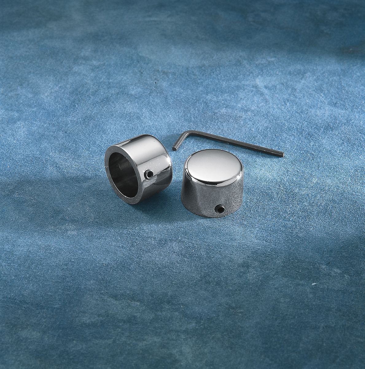 DRAG SPECIALTIES, Drag Specialties Chrome Handlebar Riser Bolt Caps for FX and XL Models - Part #16-0205A-BC101
