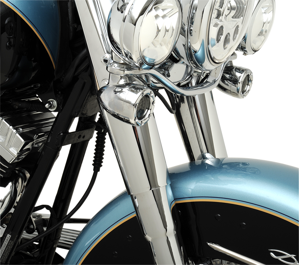 Drag Specialties Chrome Fork Slider Covers - Stock Length for Harley-Davidson