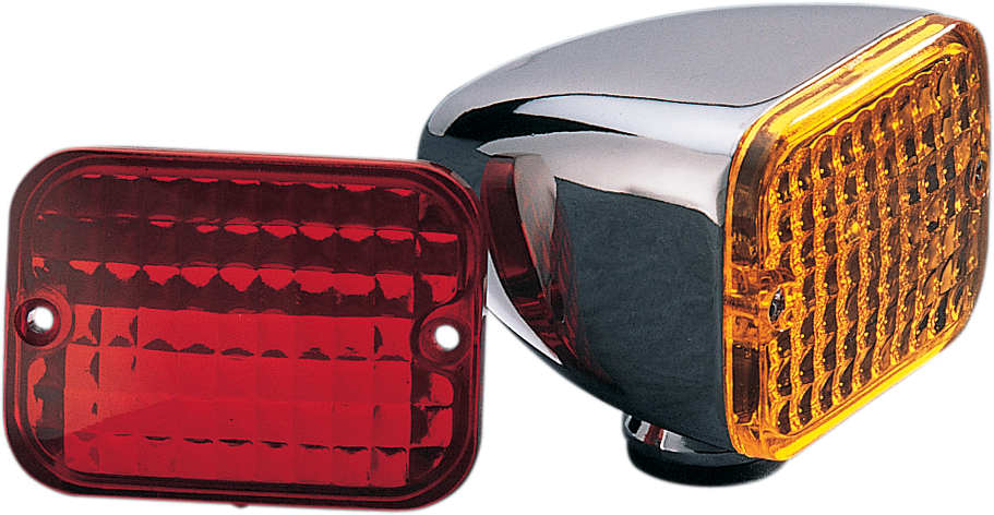 Drag Specialties Rectangular Market Light - Dual Filament Amber/Red 163075-BC216