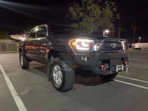 AlphaRex 12-15 Toyota Tacoma PRO-Series Halogen Projector Headlights Black