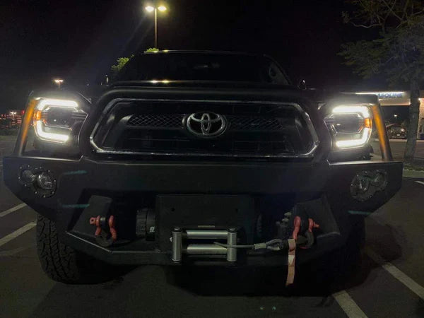 AlphaRex 12-15 Toyota Tacoma PRO-Series Halogen Projector Headlights Black