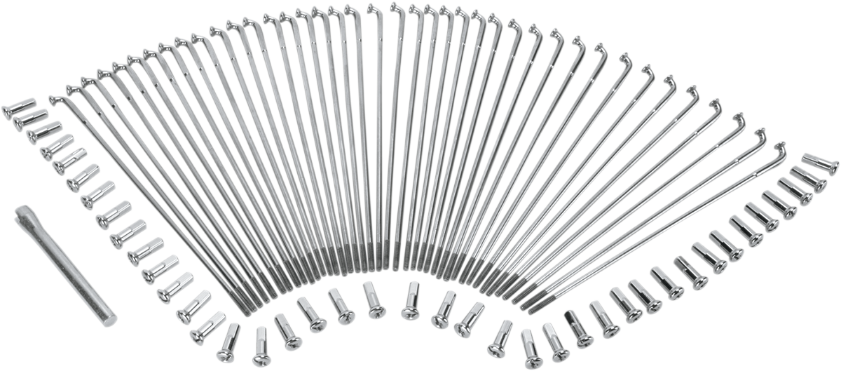 Drag Specialties 16-0501SS-BC629 Stainless Steel Drop Center Spoke Set for 16-Inch Front and Rear Wheels