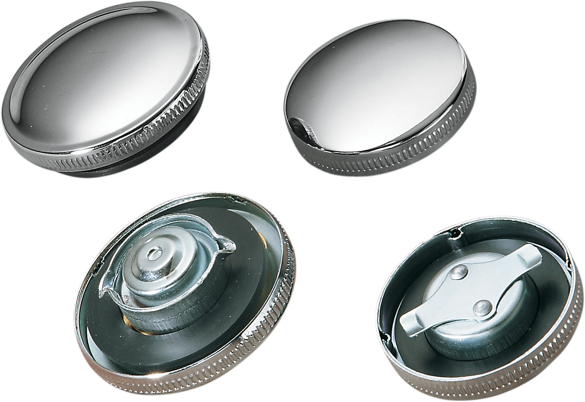 DRAG SPECIALTIES, DRAG SPECIALTIES Chrome Non-Vented Gas Cap 03-0027-BC222 for OEM and Custom Motorcycle Tanks