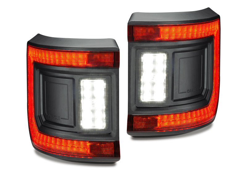 Jeep Gladiator JT highlighting the design and illumination of ORACLE Lighting Flush Mount LED Tail Lights.