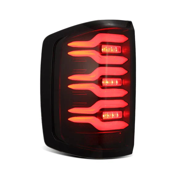 AlphaRex 14-18 Chevrolet Silverado 1500 / 15-19 Silverado 2500HD/3500HD / 15-19 GMC Sierra 3500HD Dually LUXX-Series LED Tail Lights Black