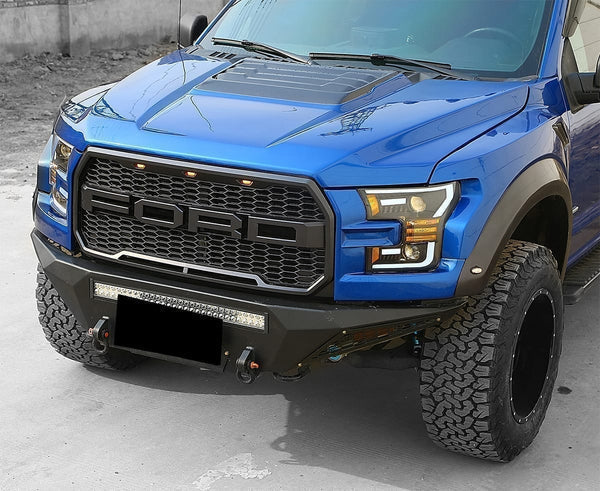 AlphaRex 15-17 Ford F150 / 17-20 Ford F150 Raptor LUXX-Series LED Projector Headlights Jet Black