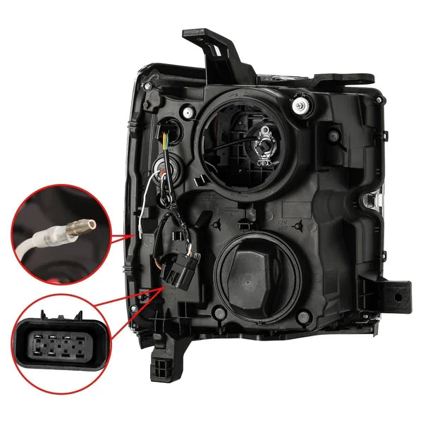 AlphaRex 15-19 Chevrolet Silverado 2500HD/3500HD LUXX-Series LED Projector Headlights Black