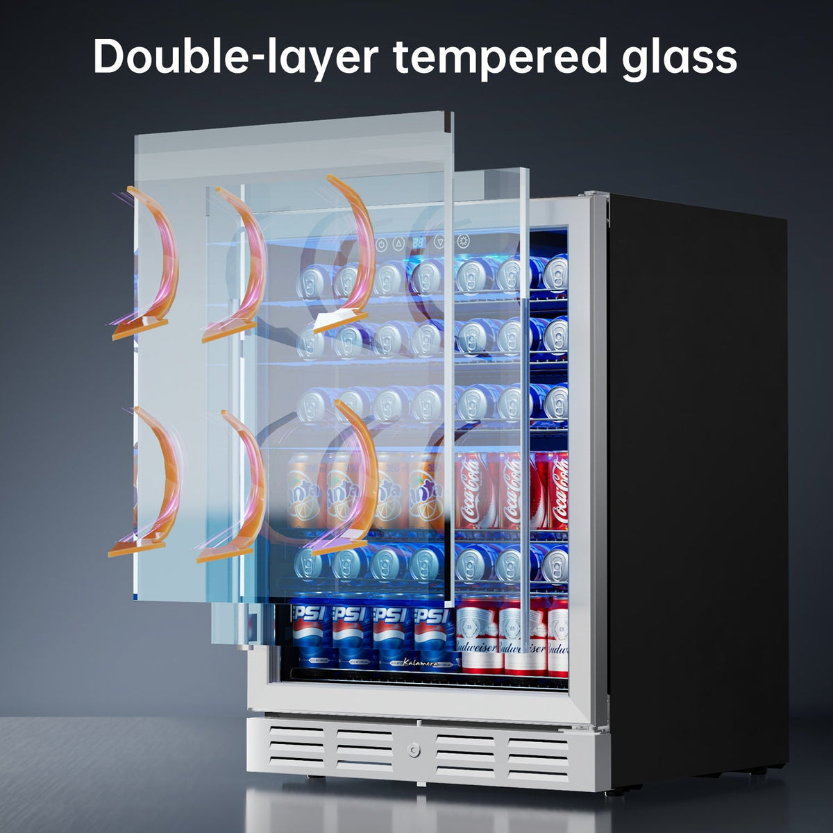 Kalamera 24" Built-in 175 Can Beverage Refrigerator