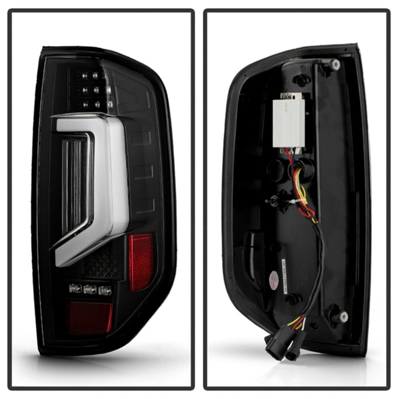 Spyder 05-21 Nissan Frontier Clear Light Bar LED Tail Lights - Black (ALT-YD-NF05AP-GR-LED-BK)