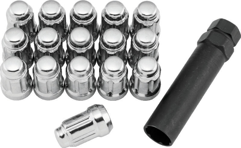 QuadBoss Spline Lug Nuts M12x1.50 75mm Chrome