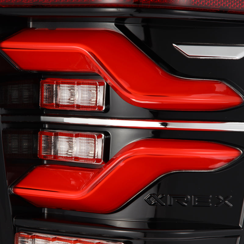 AlphaRex 16-23 Toyota Tacoma LUXX-Series LED Tail Lights Black-Red