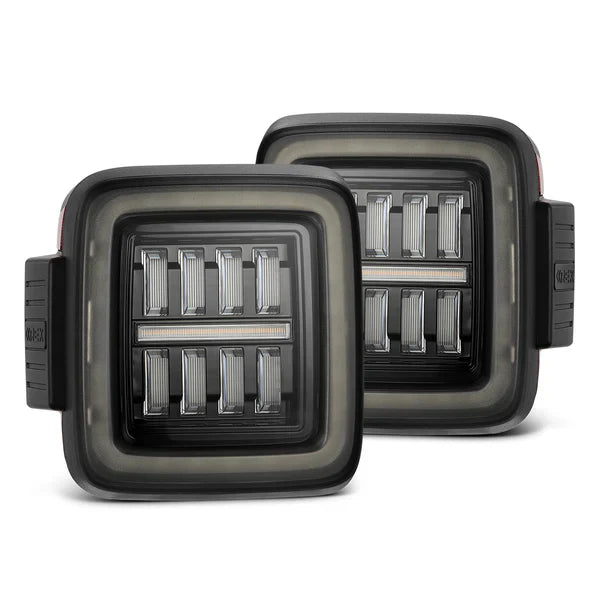 AlphaRex 18-25 Jeep Wrangler JL NOVA-Series Prismatic LED Tail Lights Alpha-Black