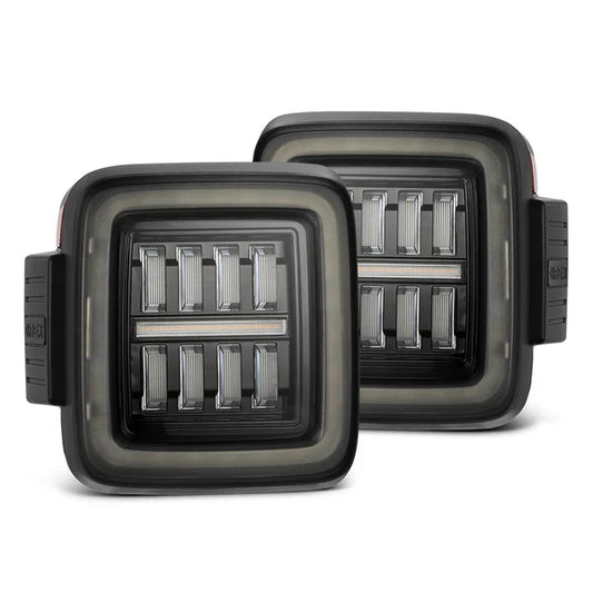 AlphaRex 18-25 Jeep Wrangler JL NOVA-Series Prismatic LED Tail Lights Alpha-Black