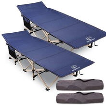 Load image into Gallery viewer, Folding Camping Cots for Adults Heavy Duty, Blue Grey