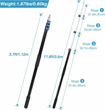 Load image into Gallery viewer, 8ft/12ft Aluminum Extendable Telescopic Boat Hook For Docking, Black/Silver