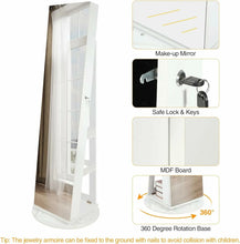 Load image into Gallery viewer, REDCAMP 360° Swivel Jewelry Cabinet with LED Lights