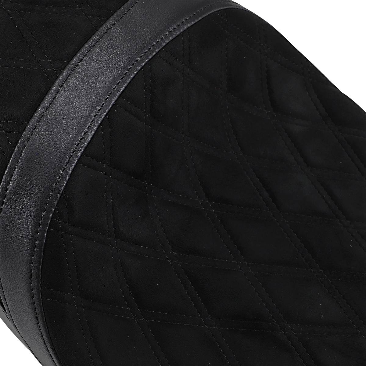DRAG SPECIALTIES SEATS, DRAG SPECIALTIES SEATS Low Touring Seat for Harley-Davidson FL Models 2008-2023 - Vinyl and Faux Suede with Diamond Pattern and Ness Winged Tanks - Part Number 0801-1078