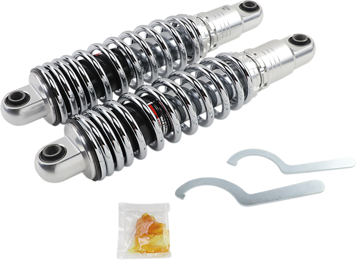 DRAG SPECIALTIES SHOCKS, DRAG SPECIALTIES SHOCKS Premium Ride-Height Adjustable 13-Inch Heavy Duty Chrome C16-0154H