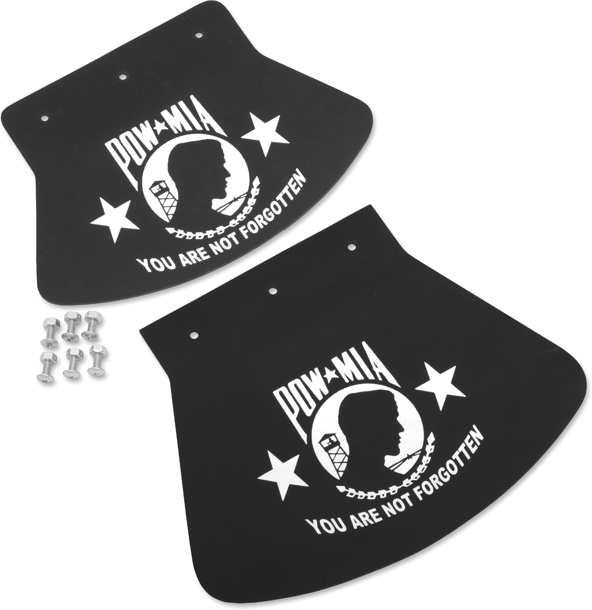 DRAG SPECIALTIES SEATS, DRAG SPECIALTIES SEATS POW-MIA Mud Flap - 10-1/2 Inch Wide x 8 Inch High, Part Number 1420-0046