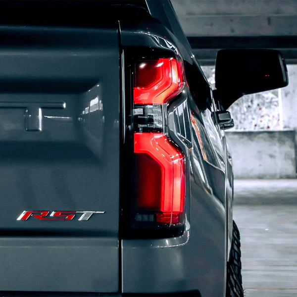 AlphaRex 19-25 Chevrolet Silverado 1500 / 20-25 Silverado 2500HD/3500HD LUXX-Series LED Tail Lights Black Red