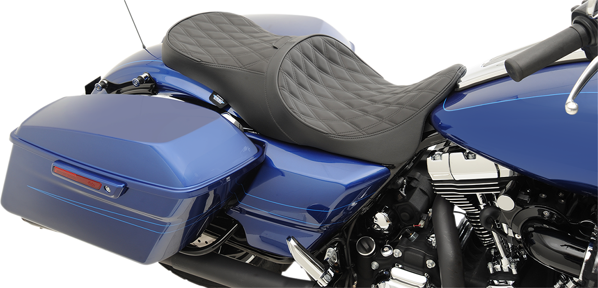 DRAG SPECIALTIES SEATS, Drag Specialties Seats Low Forward Touring Seat – Double Diamond for Harley FL '08-'24, Part 0801-1011