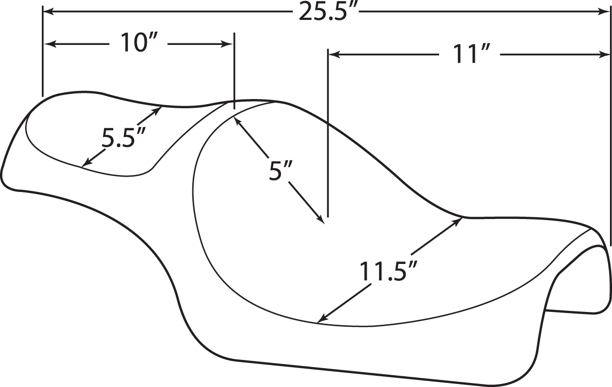 DRAG SPECIALTIES SEATS, DRAG SPECIALTIES SEATS Caballero Seat with Solar Reflective Leather for Harley XL '04-'22 - Part 0804-0669