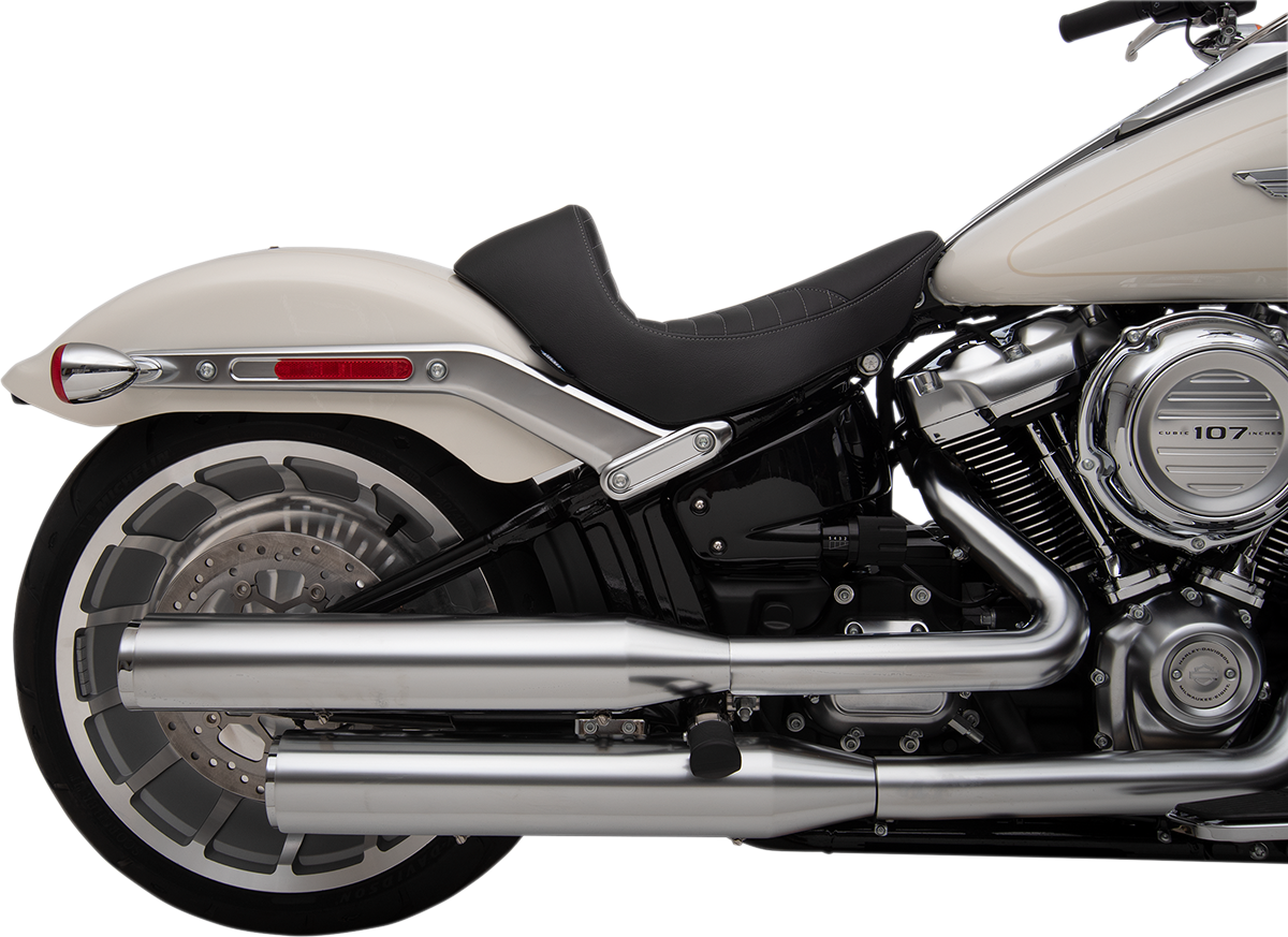 DRAG SPECIALTIES SEATS, DRAG SPECIALTIES SEATS EZ-Solo Seat with Scorpion Stitch - Silver Thread Vinyl for FLFB/S '18-'22 | Part 0802-1186