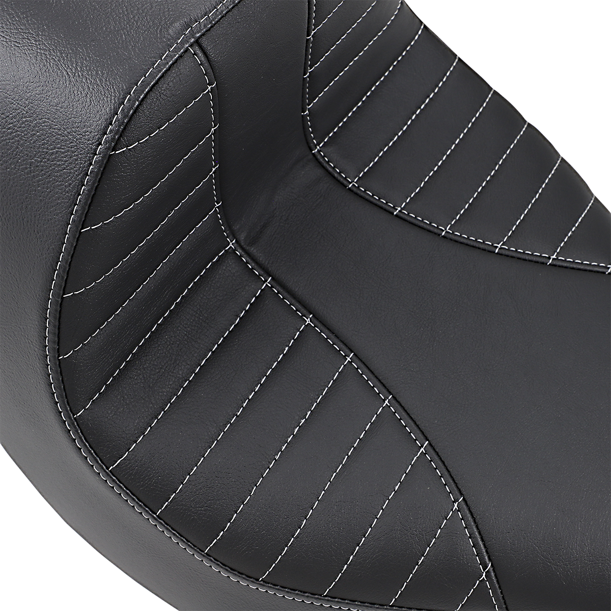 DRAG SPECIALTIES SEATS, DRAG SPECIALTIES SEATS EZ-Solo Seat with Scorpion Stitch - Silver Thread Vinyl for FLFB/S '18-'22 | Part 0802-1186