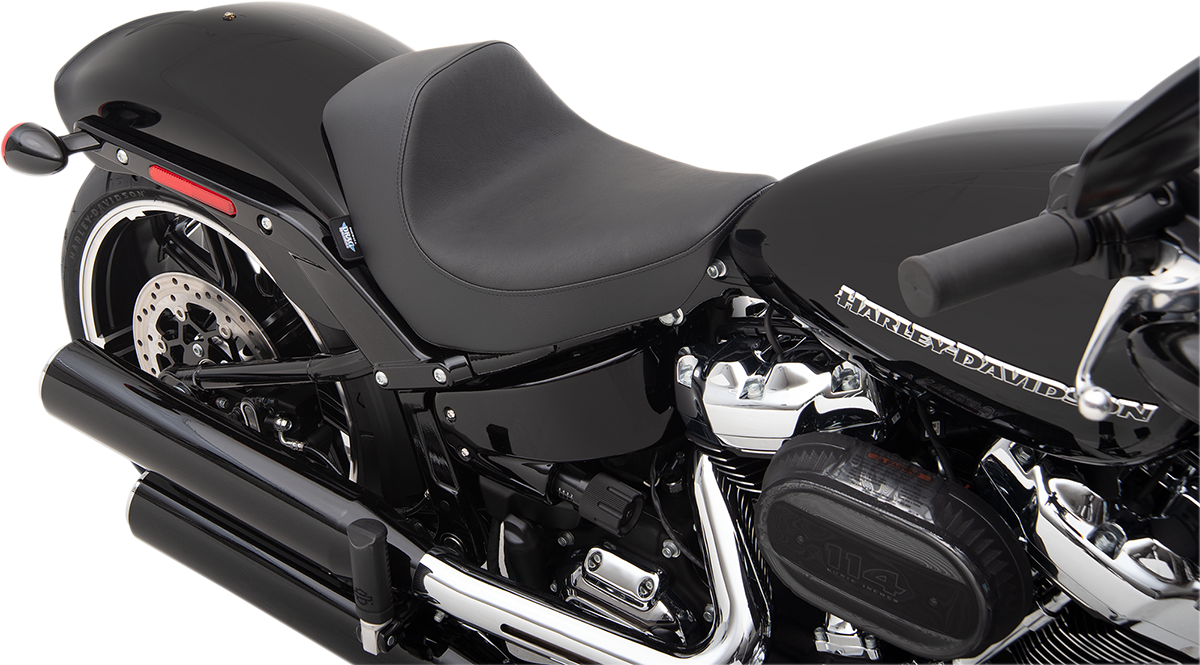 DRAG SPECIALTIES SEATS, Drag Specialties EZ-Solo Seat for FXBR/S '18-'22 – Smooth Vinyl Upgrade with Easy Mount System