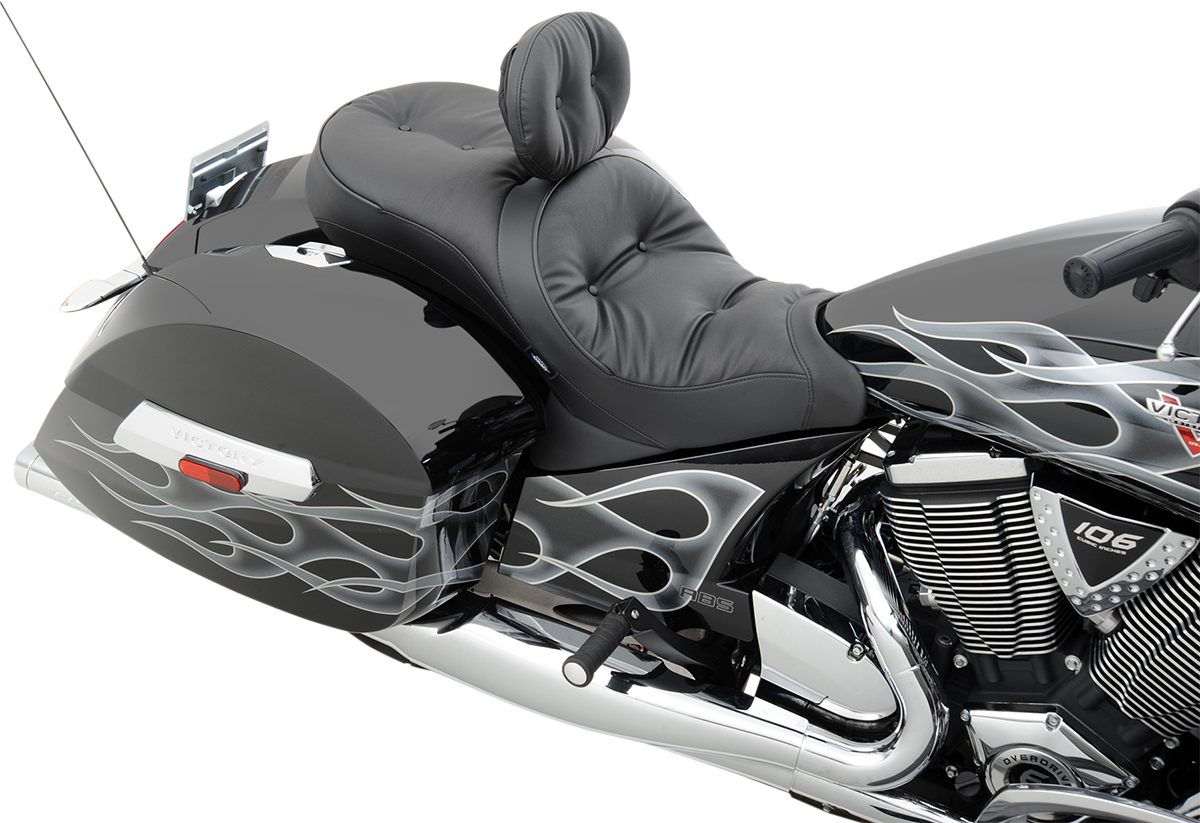 DRAG SPECIALTIES SEATS, DRAG SPECIALTIES SEATS Low-Profile Touring Seat Pillow Style Black for Victory 2010-2015 Part 0810-1542