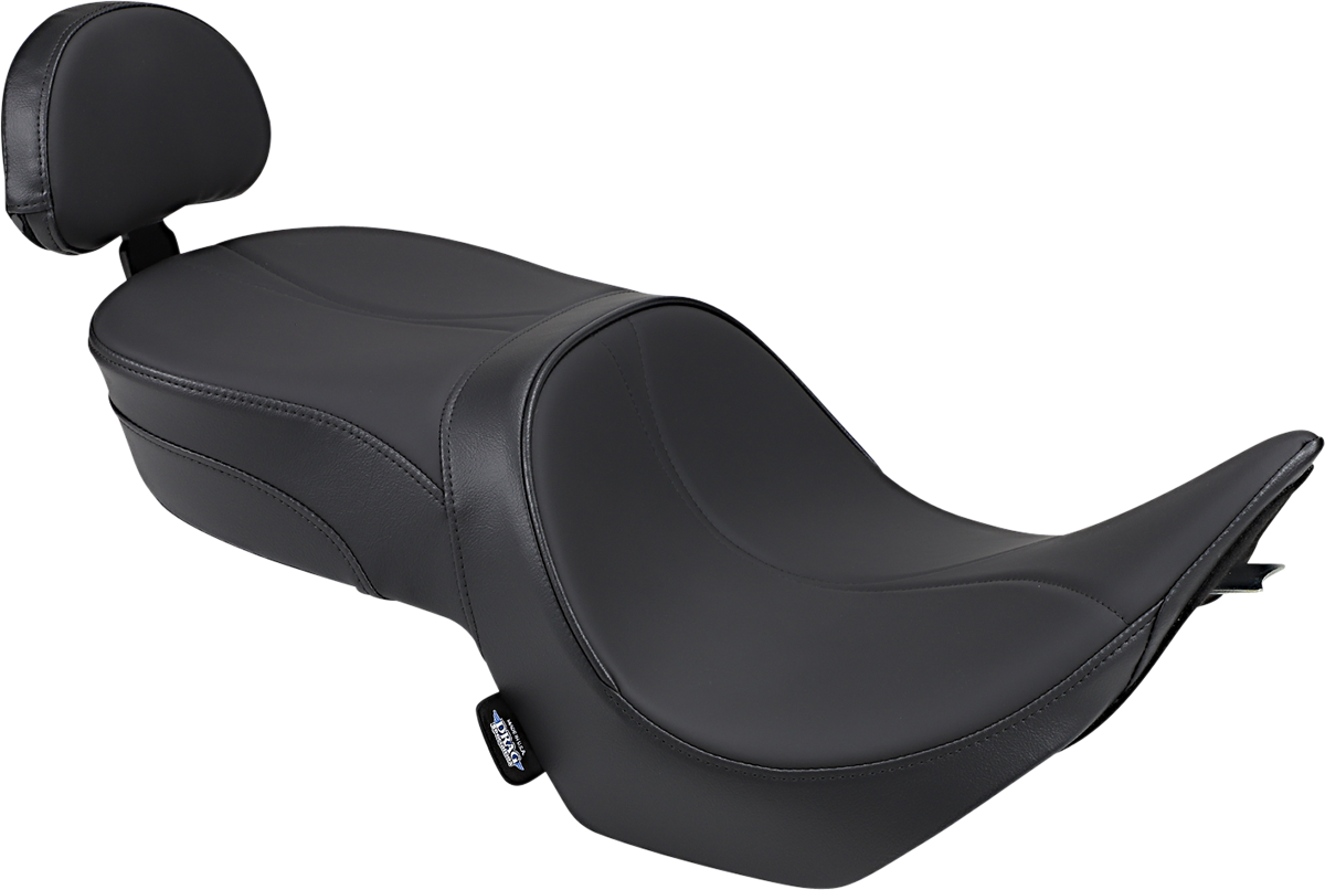 DRAG SPECIALTIES SEATS, DRAG SPECIALTIES SEATS Low-Profile Touring Seat for Victory Hammer 2005-2017 with Passenger Backrest - Black - Part #0810-1585