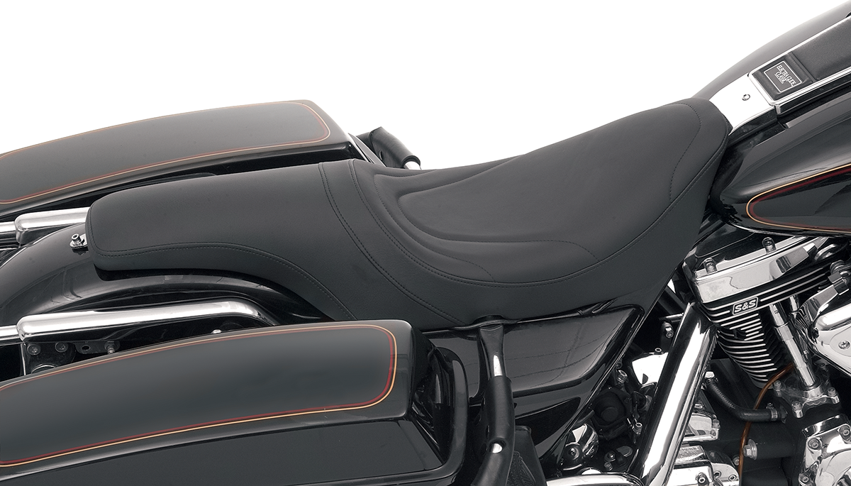 DRAG SPECIALTIES SEATS, Drag Specialties Seats Predator Seat with Mild Stitch for Harley FLHR/FLHX 1997-2007 – Part No. 0801-0214