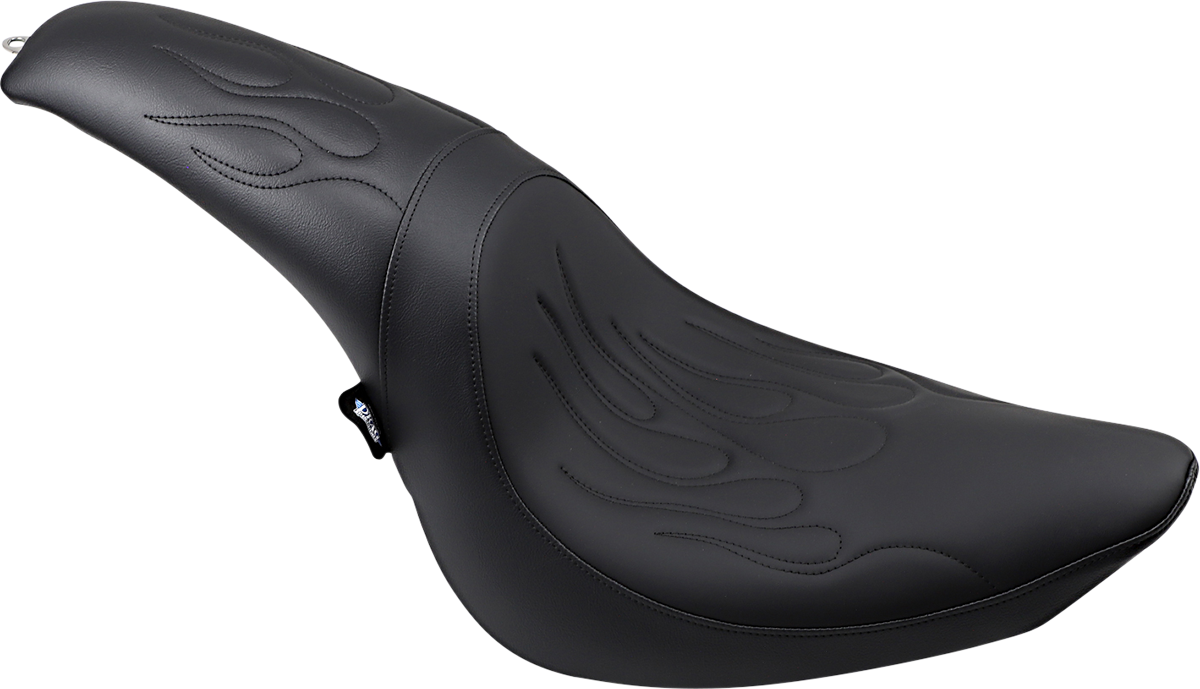 DRAG SPECIALTIES SEATS, DRAG SPECIALTIES SEATS Predator Seat - Black Flame Stitched for FL/FX 2006-2017 - Part 0802-0393
